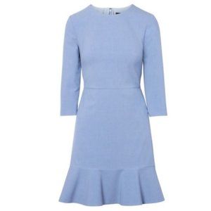 Banana Republic Light Blue Long Sleeve Ruffle Hem Dress